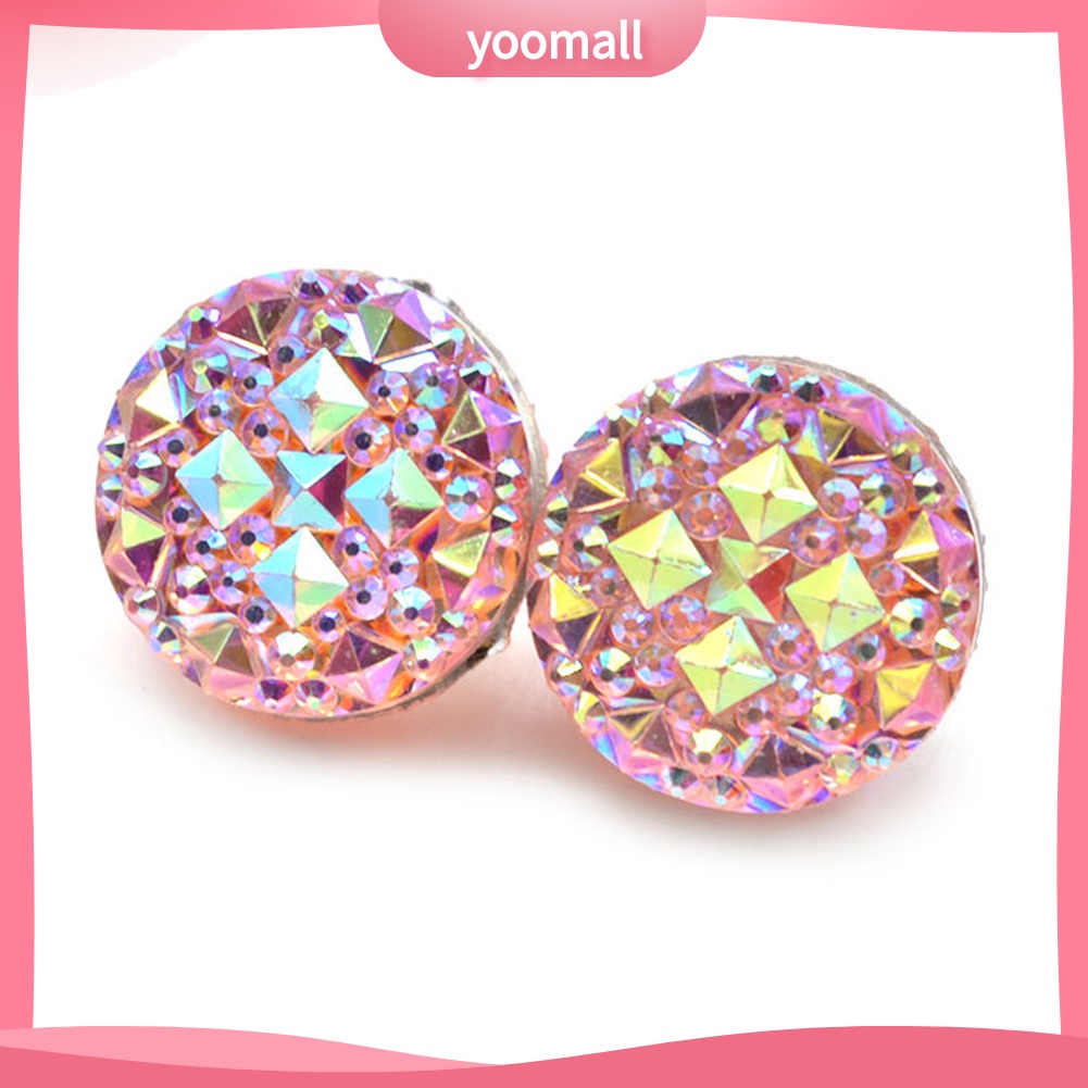 1 Cặp Trâm Cài Áo Đính Đá Tròn Phong Cách Đạo Hồi Thời Trang