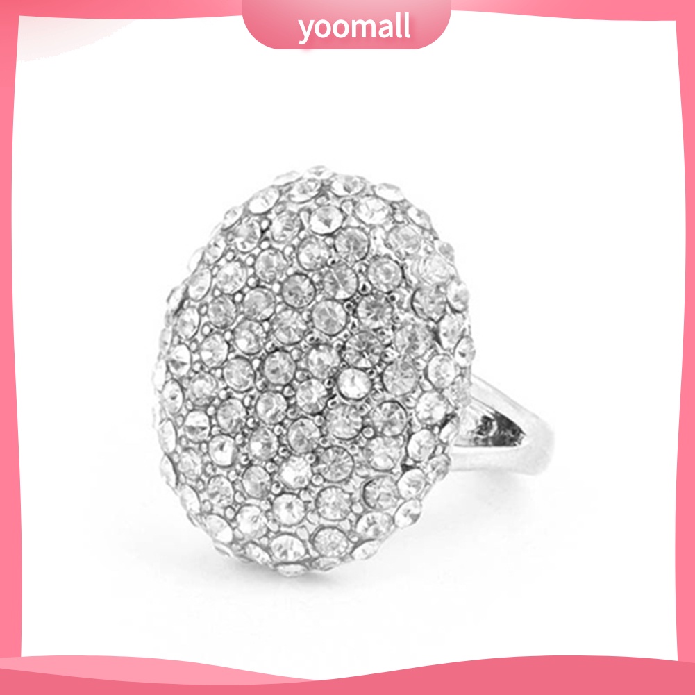 Nhẫn Đính Hôn Đính Đá Hình Oval Kích Thước 6-10 Sang Trọng Dành Cho Nữ