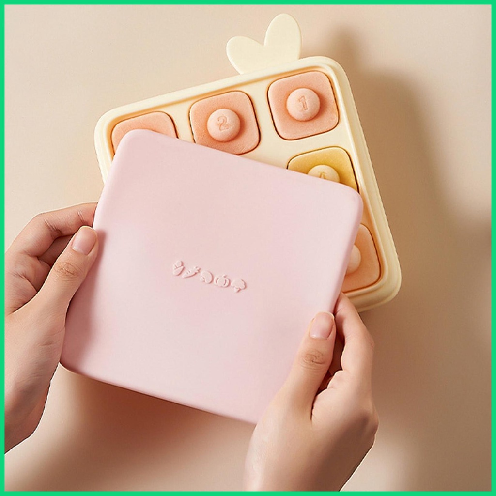 Ice Cube Trays For Freezer Silicone Ice Cube Tray With Dust-proof Cover Compartmental Storage Easy Release Food jiwvn