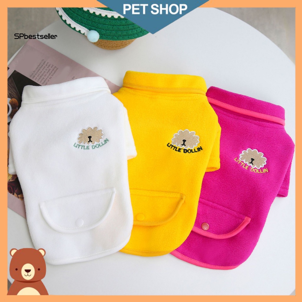 Áo Sweater Mềm Mại Có Túi Cài Nút Chống Rơi Thời Trang Mùa Đông Cho Thú Cưng