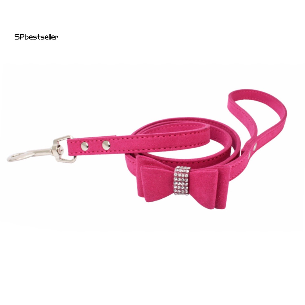 Dây Dắt Thú Cưng Đi Dạo Đính Đá Và Nơ Xinh Xắn