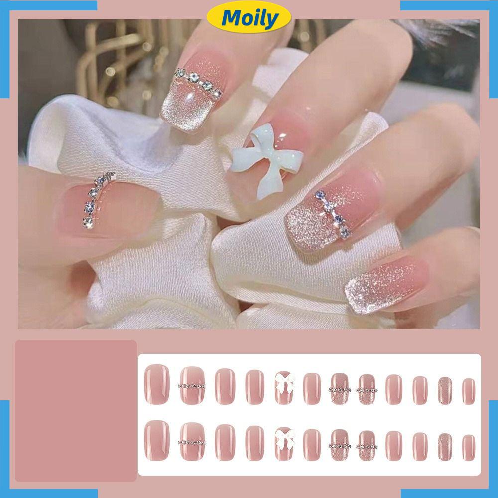 MOILYVN Móng Tay Giả Hình Mắt Mèo Có Thể Tháo Rời