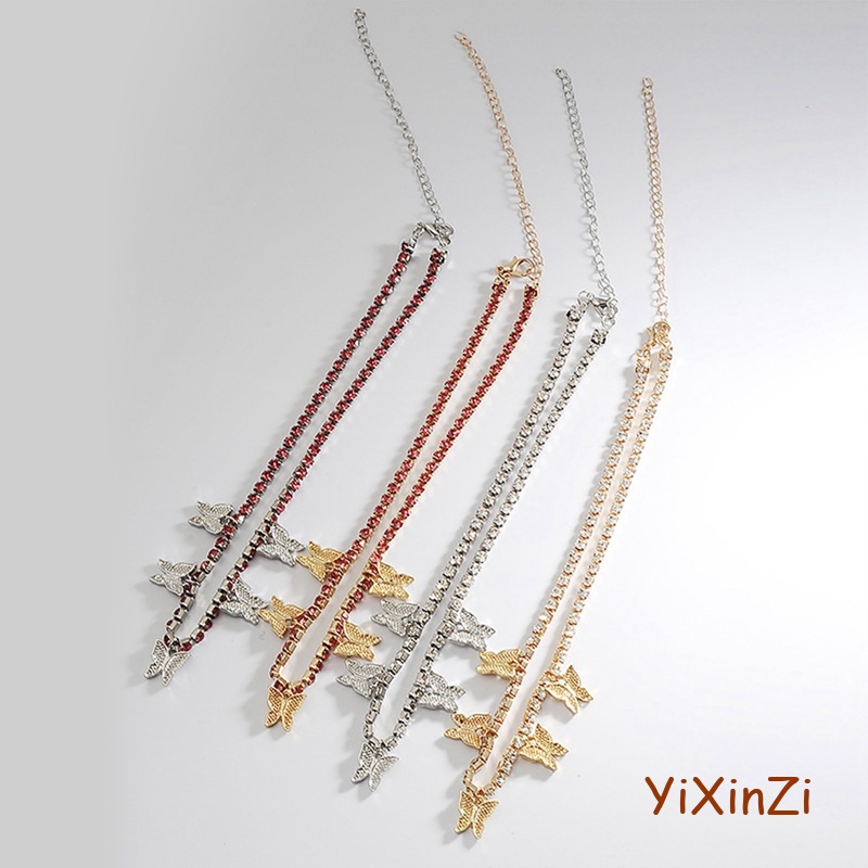 Vòng cổ Mặt Hình Bướm Đính Đá Thời Trang Cho Nữ