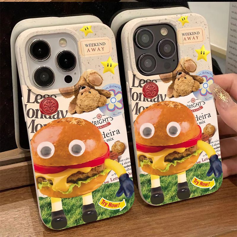 Ốp Điện Thoại Dẻo Họa Tiết Bánh Burger Đơn Giản Vui Nhộn Chống Sốc Cho Iphone12max13 8 14pro7 plus11 Apple 0PIQ