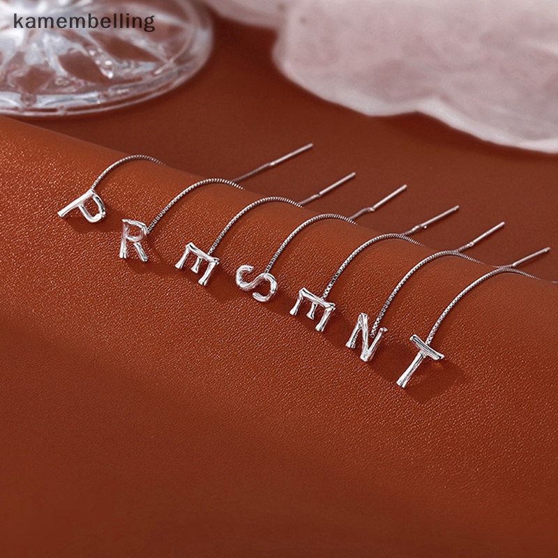 Kamembelling Bông Tai Dây Xích Dài Tua Rua In Chữ Cái A-Z Đơn Giản Làm Quà Tặng Trang Sức Cho Nữ EN