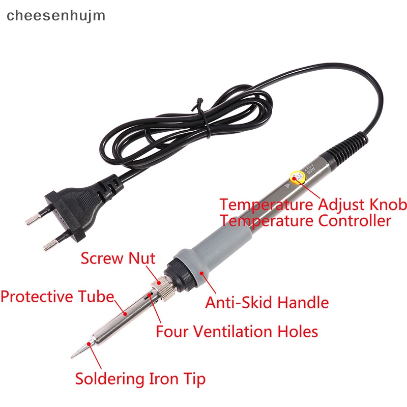 Bút Hàn Điện 60W 220V Phích Cắm EU Có Thể Điều Chỉnh Nhiệt Độ Tiện Dụng