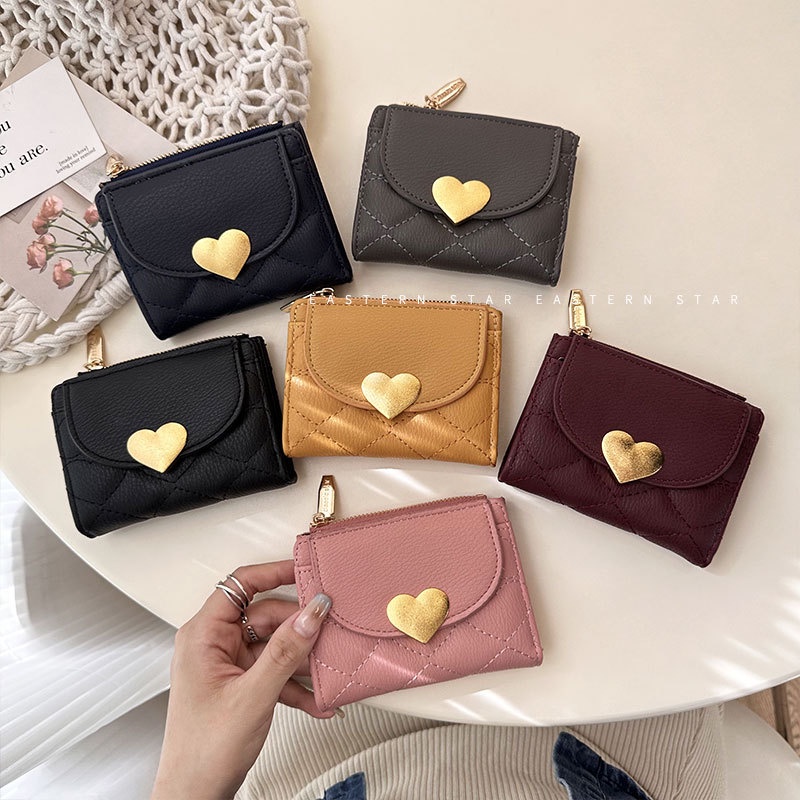 Ví Gấp Đựng Thẻ Dáng Ngắn Sức Chứa Lớn Thêu Họa Tiết Thời Trang Mới 2023