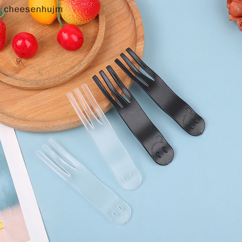 Set 10 Nĩa Ăn Trái Cây Mini Bằng Nhựa Đơn Giản Cho Bé