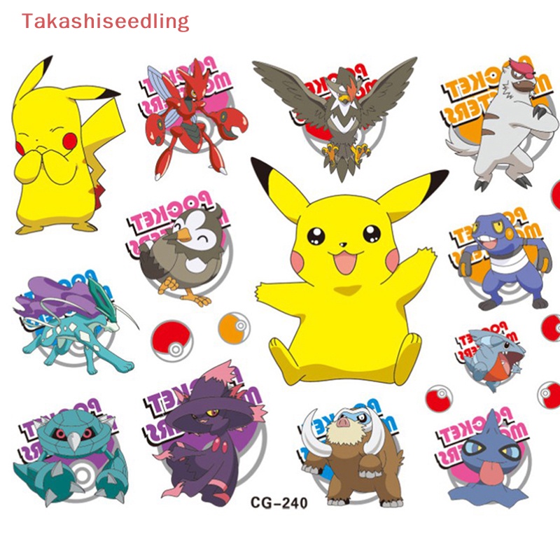 Miếng Dán Hình Xăm Hoạt Hình Pikachu Pokemon Cho Trẻ Em