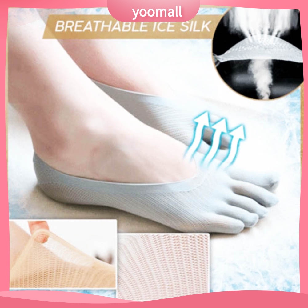 Tất Cổ Thấp 5 Ngón Co Giãn Thoáng Khí Chống Trượt Thời Trang Mùa Hè Cho Nữ