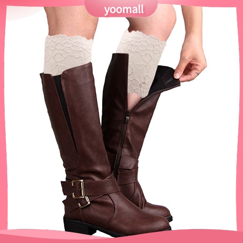 Vớ Giữ Ấm Chân Phối Ren Hoa Co Giãn Thời Trang Dành Cho Nữ