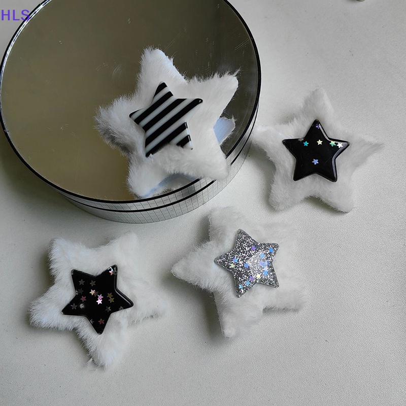 Kẹp Tóc Hình Ngôi Sao Năm Cánh Nhồi Bông Dễ Thương Thời Trang Mùa Đông Y2k