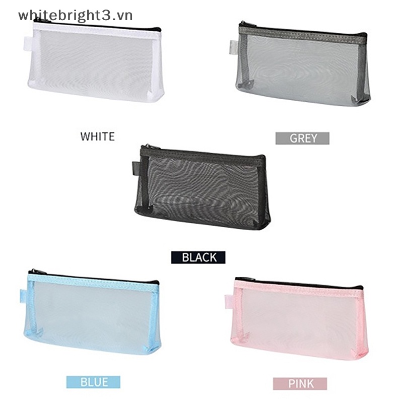 Túi Đựng Bút Dạng Lưới Màu Trong Suốt Tiện Dụng Cho Học Sinh / Văn Phòng