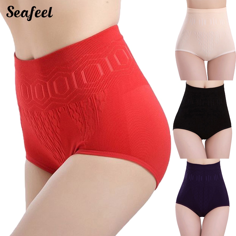 Quần Lót Màu Sắc Trơn Lưng Cao Định Hình Eo Không Đường May Cho Nữ
