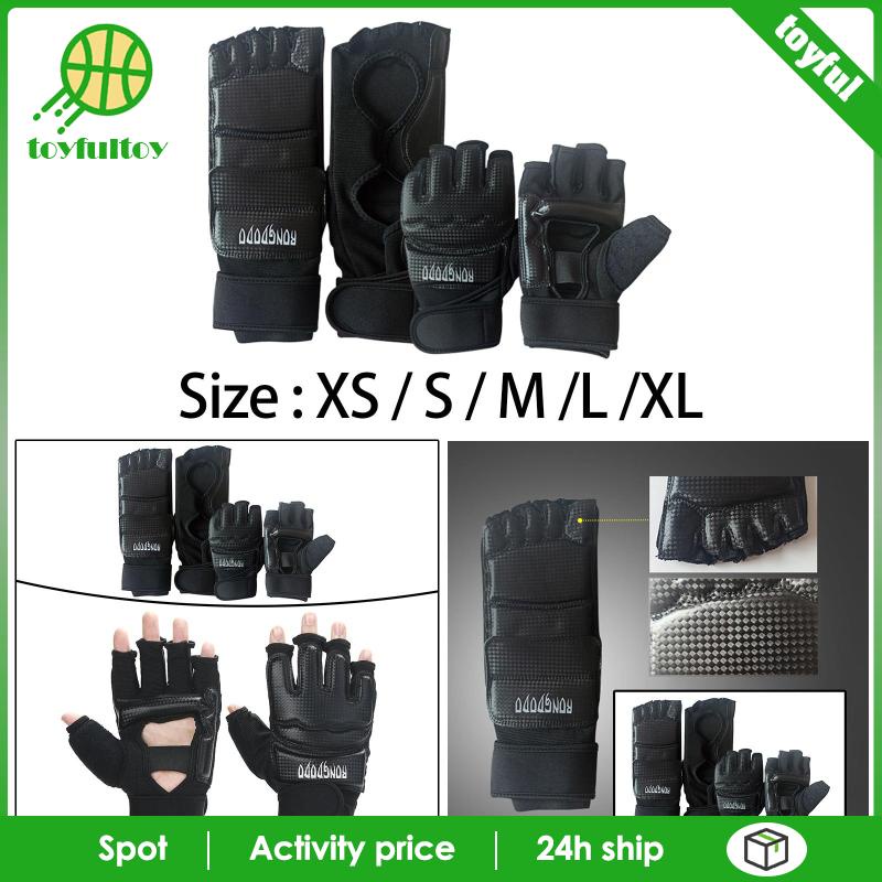 Găng Tay Da PU Hở Ngón Tập Đấm Bốc Karate