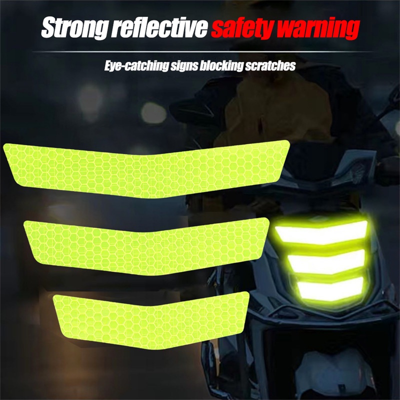 Bộ 3 Miếng Dán Phản Quang Hình Mũi Tên Cảnh Báo Ban Đêm Thông Dụng Cho Xe Hơi / Xe Máy