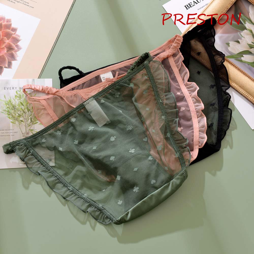 Quần Lót Lưới Cotton Thoáng Khí Lưng Thấp Gợi Cảm