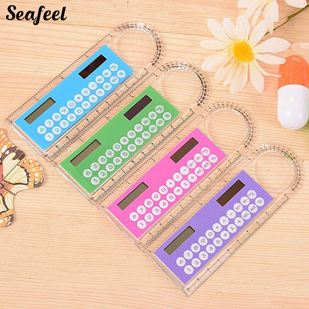 Thước Kẻ Mini Trong Suốt Sử Dụng Năng Lượng Mặt Trời Tiện Dụng Cho Học Sinh