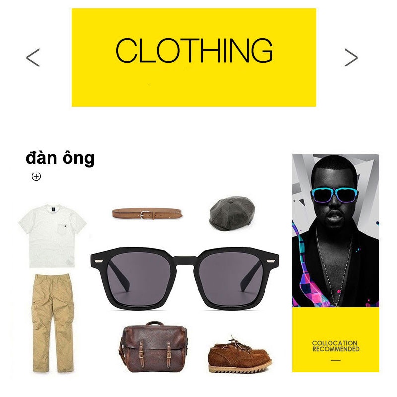 [HCM] Kính Mát Gọng Quảng Trường Màu Sắc Ngọt Ngào Thời Trang Cho Nam Và Nữ Fashionrandy