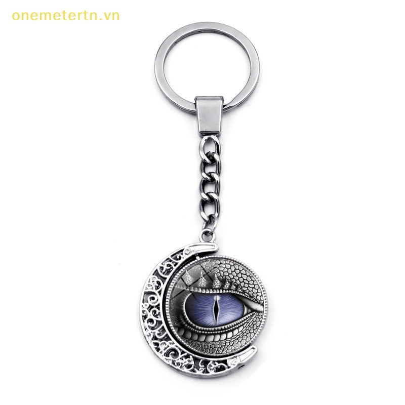 Onemetertn Móc Khóa Đính Đá Quý Hai Mặt Họa Tiết Mặt Trăng Cổ Điển Thời Trang Sáng Tạo Dành Cho Trang Trí Túi Xách