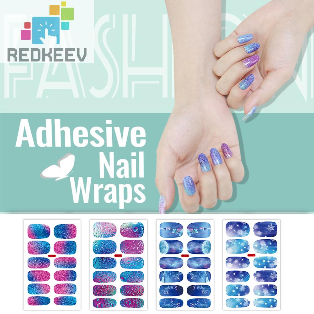 Set 4 Tấm Decal Nước Tự Dính Họa Tiết Giáng Sinh Trang Trí Móng Nghệ Thuật DIY Cho Nữ