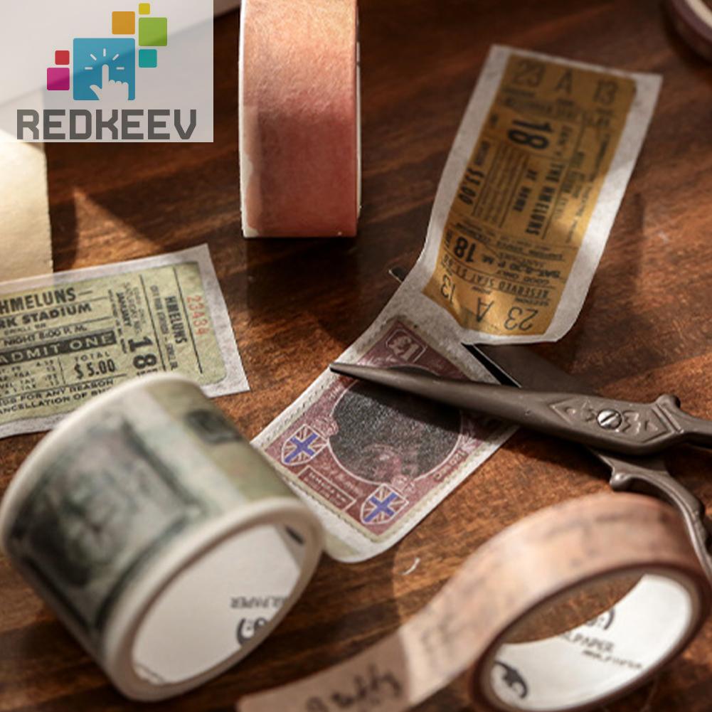 Bộ Băng Keo Dán Trang Trí Thủ Công Kiểu Vintage Dễ Thương