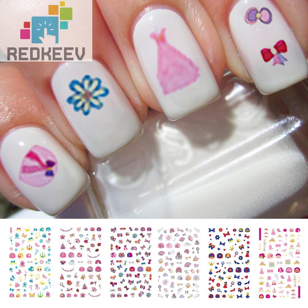 Bộ 12 Miếng Dán Trang Trí Móng Tay DIY Họa Tiết Hoạt Hình Dễ Sử Dụng