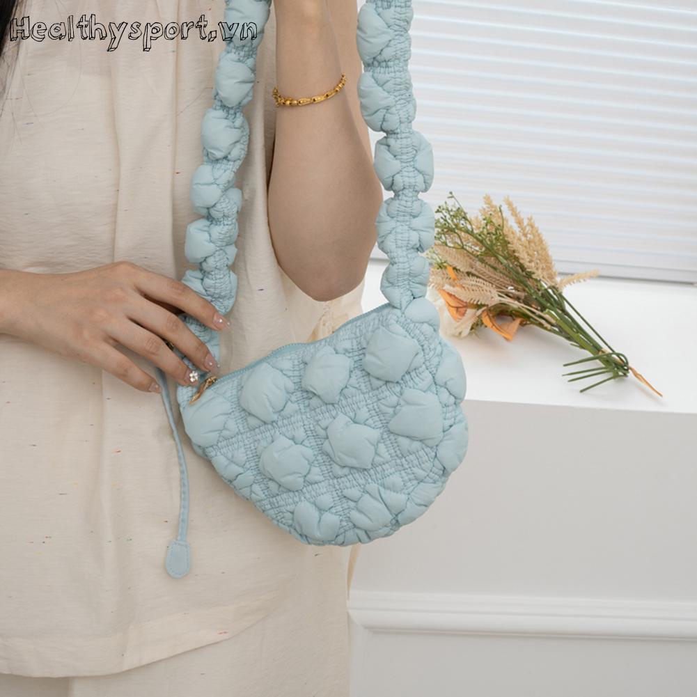 Túi Đeo Chéo Bằng Nylon Chần Bông Hình Đám Mây Thời Trang Cho Nữ