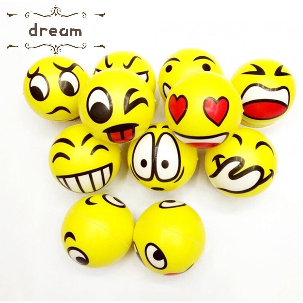 【DREAMLIFE】Ball Children Color Printing Decompression Solid Sponge Toys Venting Baby