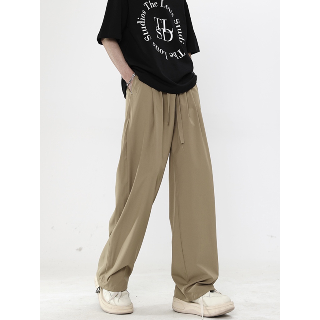 Quần Thể Thao Ống Rộng Mau Khô Màu Đen Hợp Thời Trang Mùa Hè Cho Nam