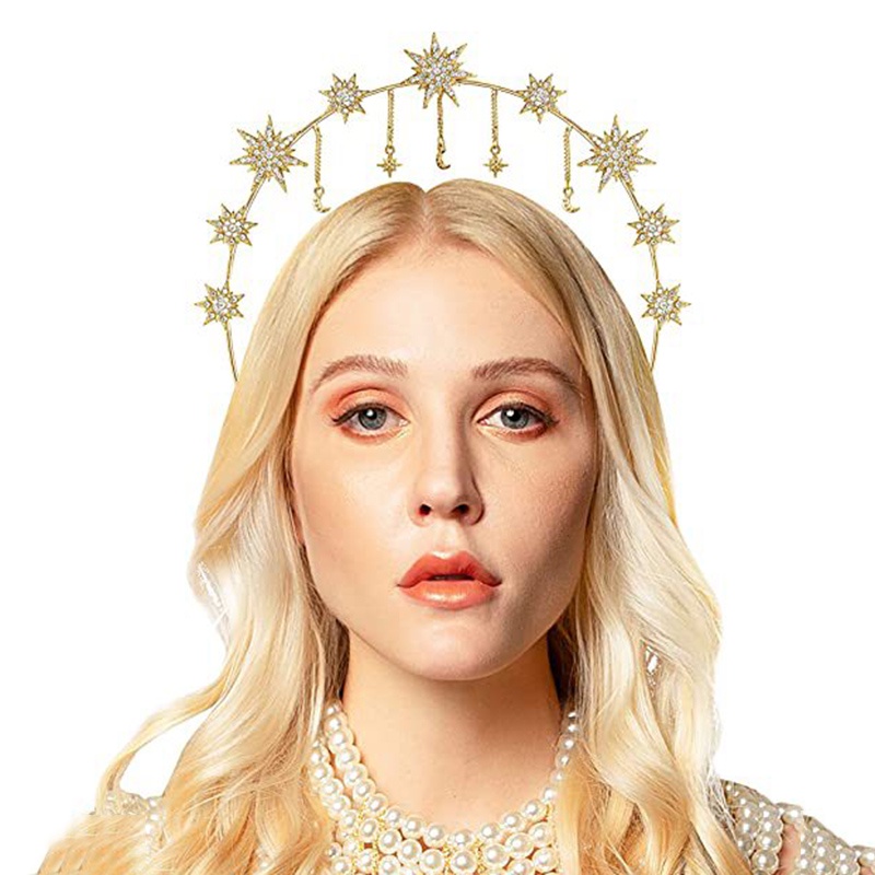 Băng Đô Cài Tóc Mạ Vàng Hình Vương Miện Baroque