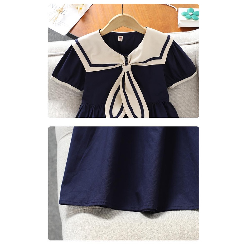 Đầm Công Chúa Mùa Hè 2023 Cổ Thủy Thủ Thời Trang Mới Cho Bé Gái