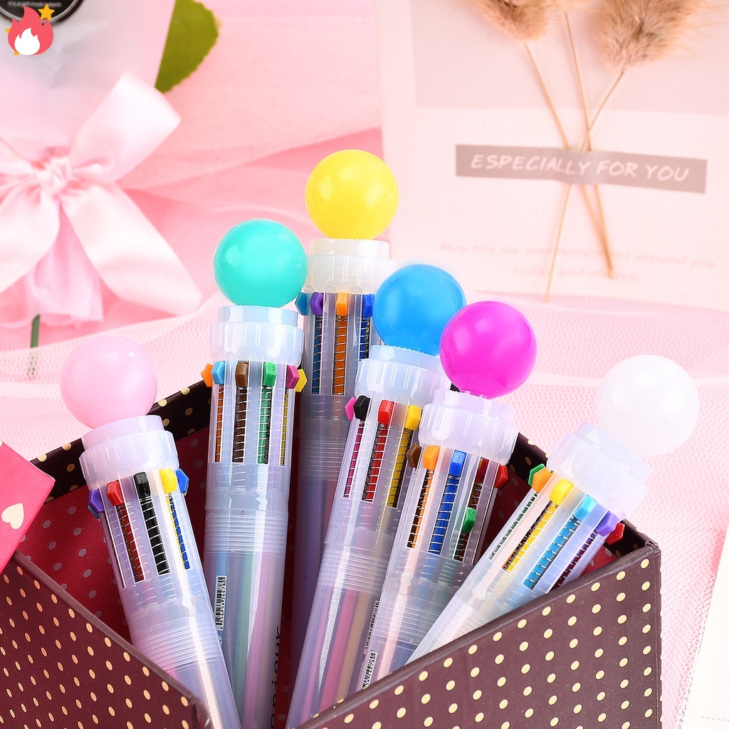 Bút Bi 10 Trong 1 Nhiều Màu Sắc Dễ Thương