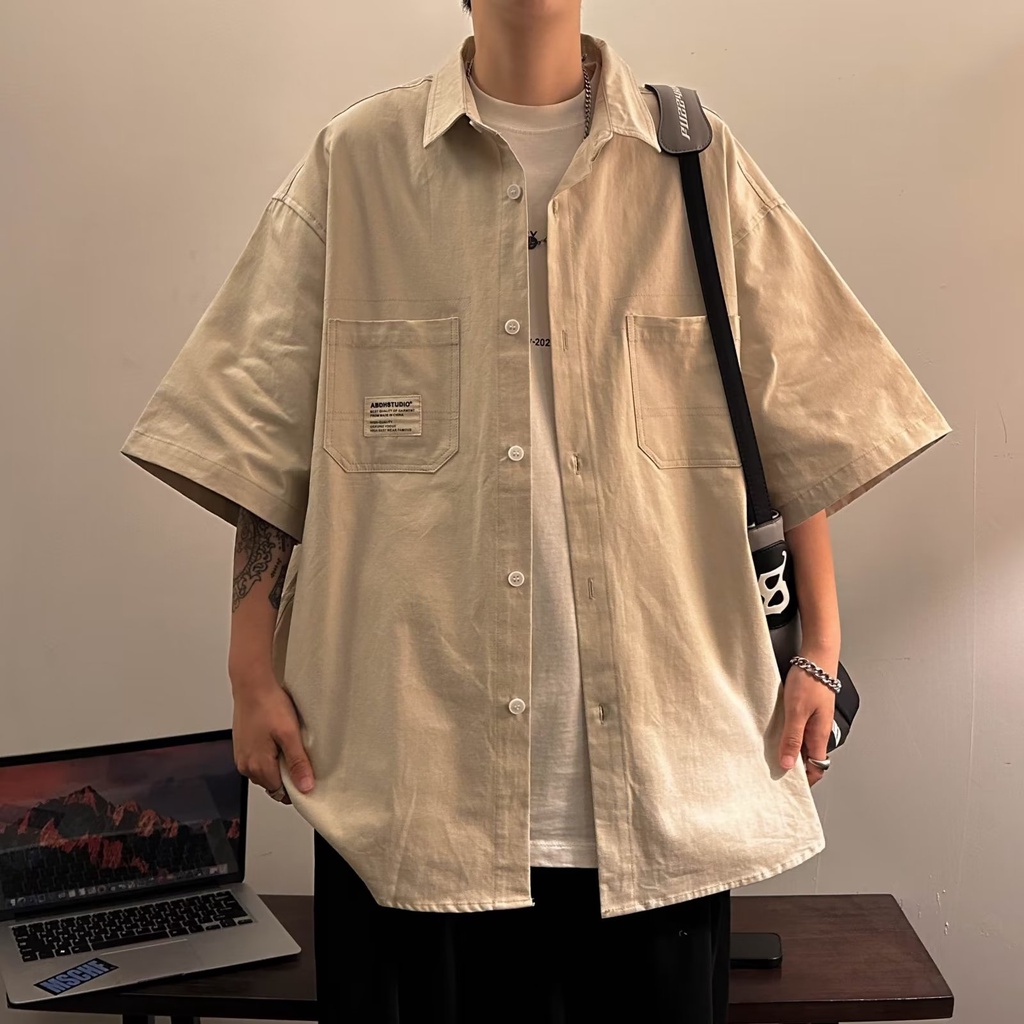 Áo Sơ Mi Ngắn Tay Phong Cách Hàn Quốc Mỏng Mát Cho Mùa Hè Dành Cho Nam Giới, Chất Liệu Cotton, Phong Cách Cổ Điển, Dễ Phối Đồ, Chất Lượng Cao