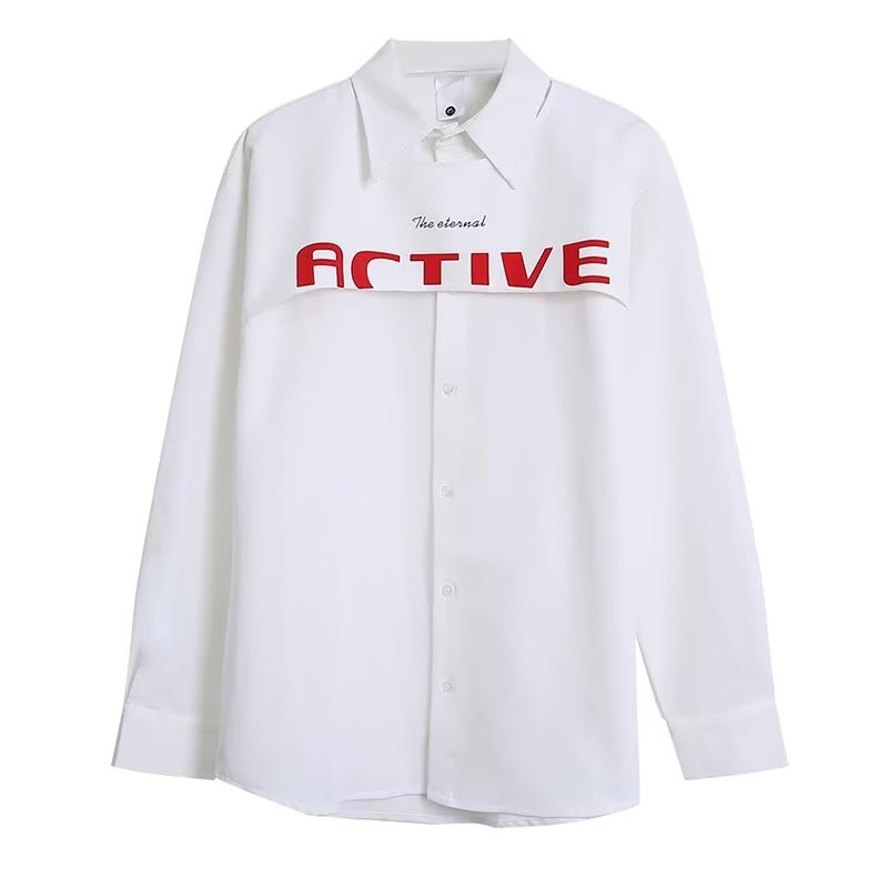 Áo Sơ Mi Nam Dài Tay Cổ Nhọn Giả Hai Mảnh Thời Trang Xuân Thu Mới