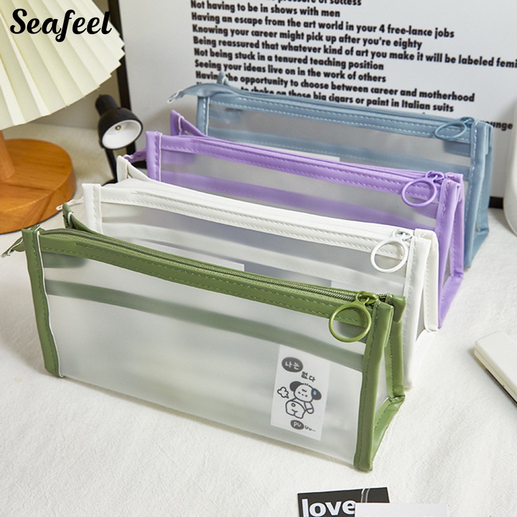 Túi Đựng Bút Bằng EVA Trong Suốt Hai Lớp Chống Nước Sức Chứa Lớn