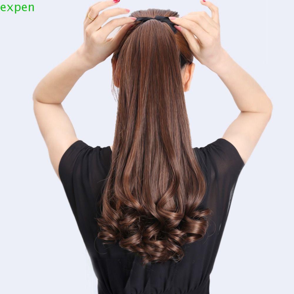 Tóc Giả Đuôi Ngựa Dài Mềm Mại Màu Đen Gợn Sóng Thời Trang Dành Cho Nữ