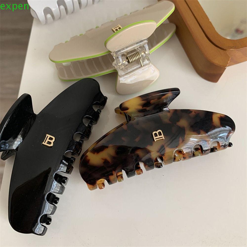 EXPEN Kẹp Tóc Càng Cua Cỡ Lớn In Họa Tiết Cá Mập Đơn Giản Thời Trang Cho Nữ