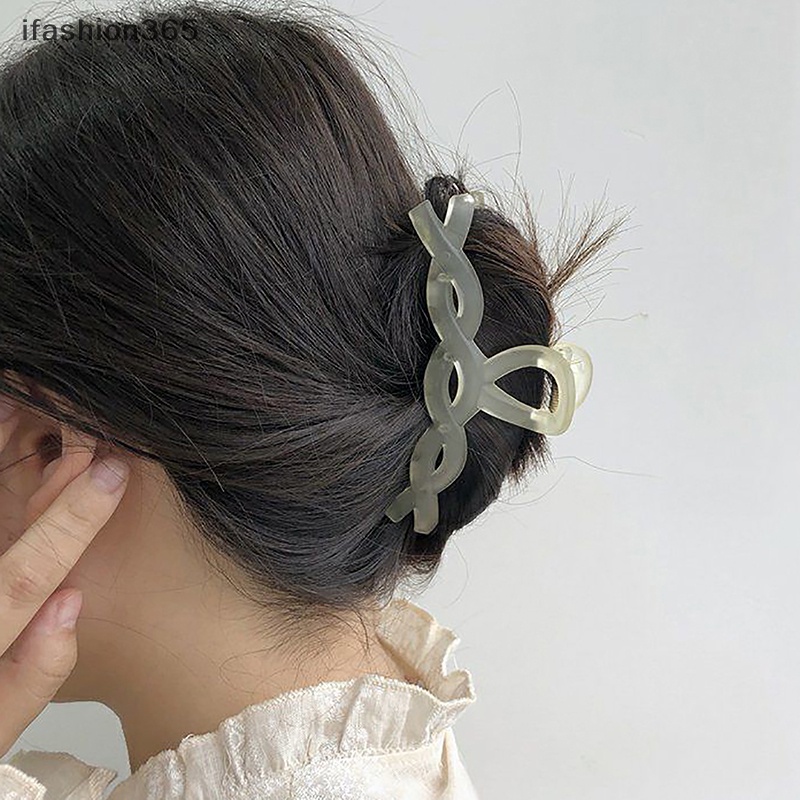 Kẹp Tóc Càng Cua Bằng Nhựa Màu Trơn Cỡ Lớn Thời Trang Cho Nữ ifashion365