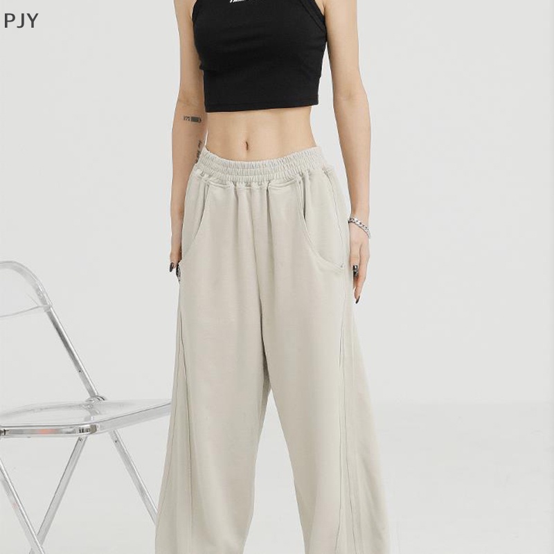 Quần Baggy Ống Rộng Y2k Lưng Cao Thời Trang Đường Phố Hàn Quốc PJ