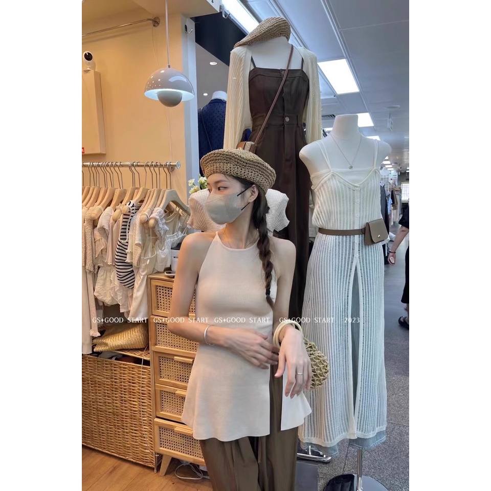 G-Fashion Áo Ba Lỗ Màu Trơn Dáng Ôm Xẻ Tà Thời Trang Mùa Hè Pháp
