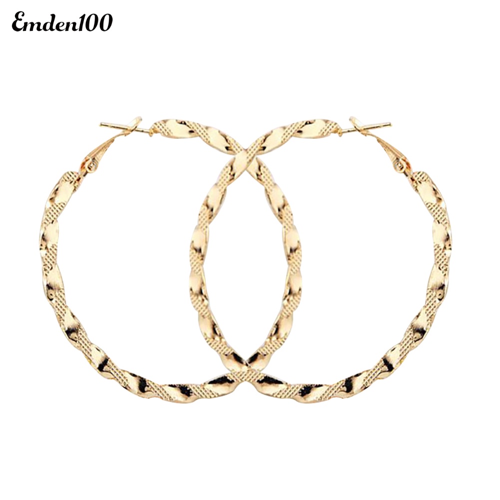 Đôi Khuyên Tai Vòng Tròn Xoắn Thời Trang Cho Nữ