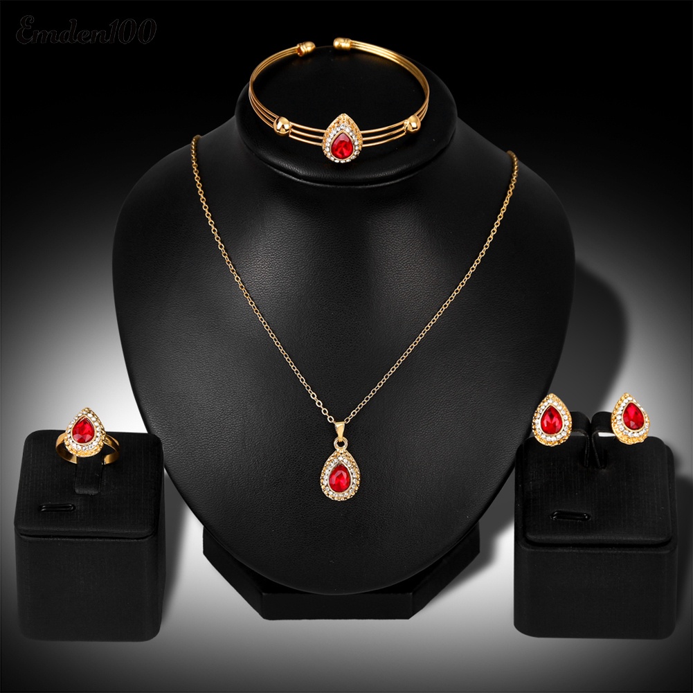 Bộ Trang Sức Mạ Vàng Hình Giọt Nước Thời Trang