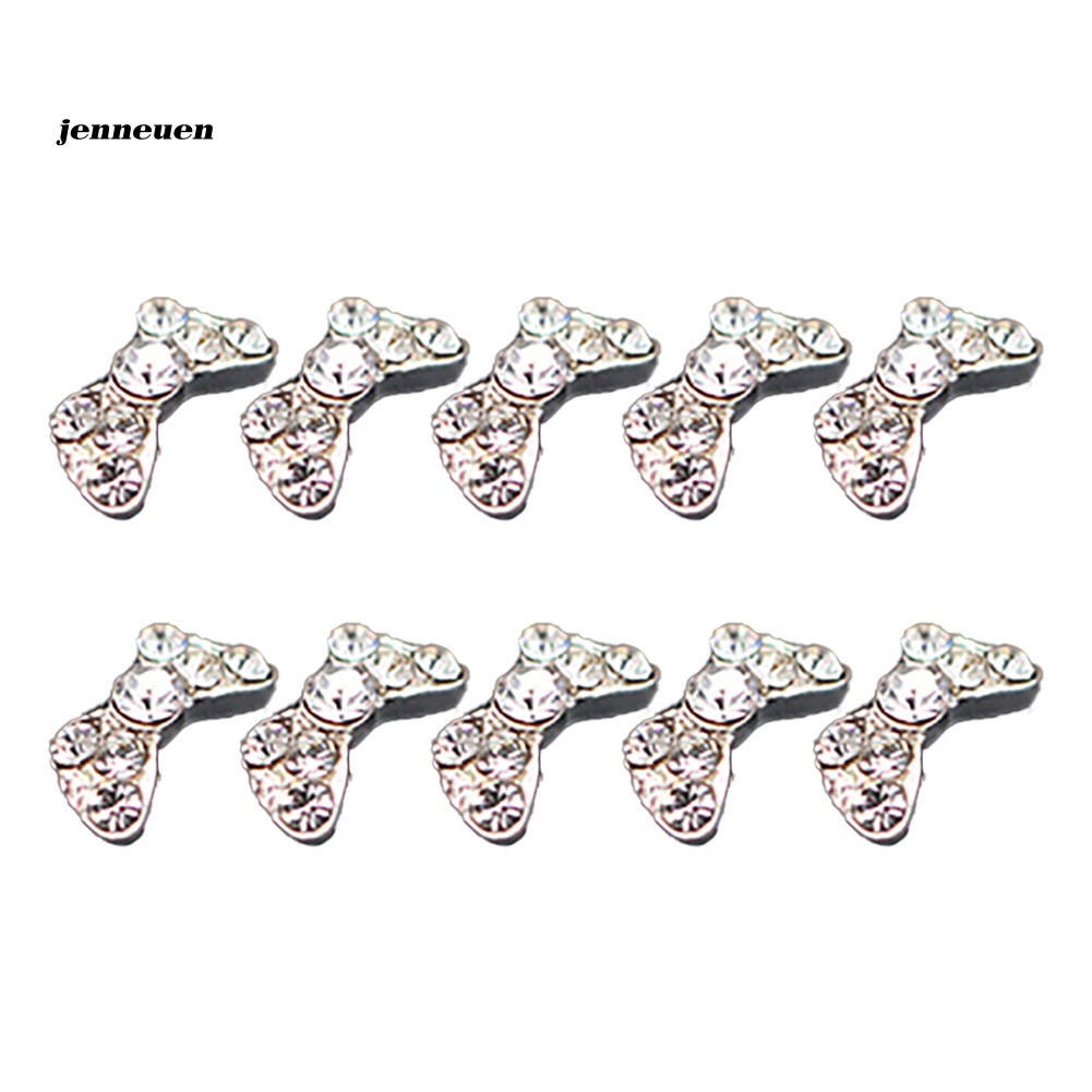 Set 10 Phụ Kiện Trang Trí Móng Tay Nghệ Thuật Bằng Hợp Kim 3D DIY