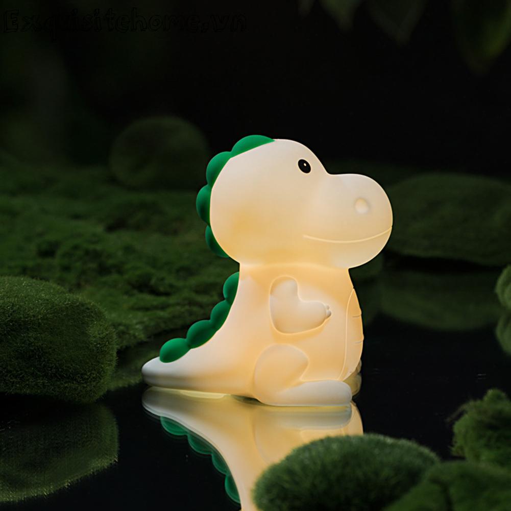 Đèn Ngủ Cảm Ứng Chạm Hình Khủng Long Dễ Thương Bằng Silicon Kèm Sạc USB Tiện