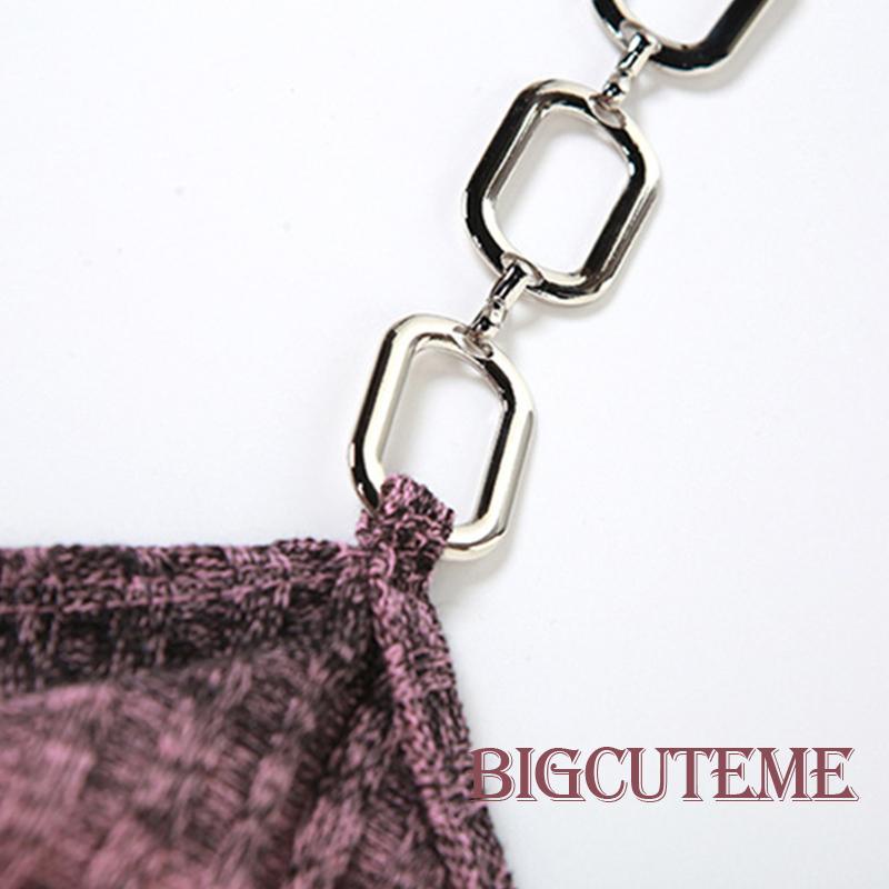 [] - Áo Croptop Không Tay Hở Lưng Dây Rút Màu Sắc Tương Phản Phong Cách Đường Phố Mùa Hè Cho Nữ