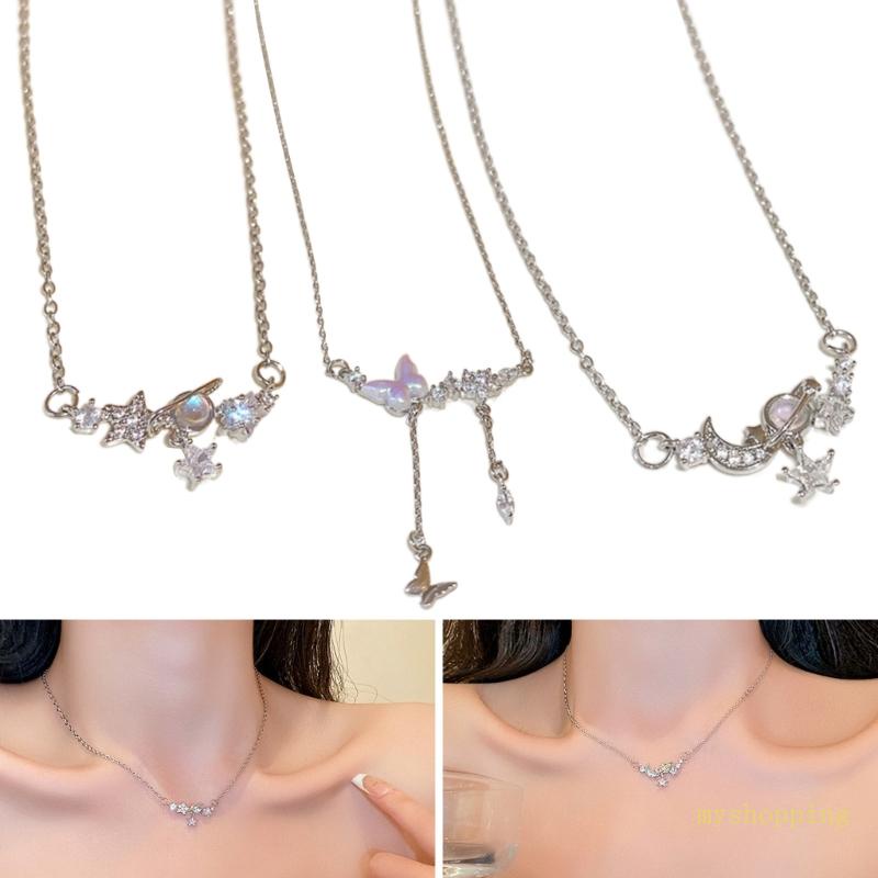 Vòng cổ Hợp Kim Mặt Trăng Và Ngôi Sao Thanh Lịch Cho Nữ