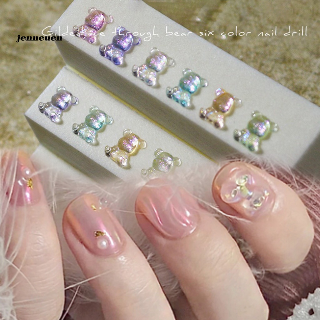 Bộ 50 Phụ Kiện Trang Trí Móng Tay Hình Gấu Hoạt Hình Dễ Thương