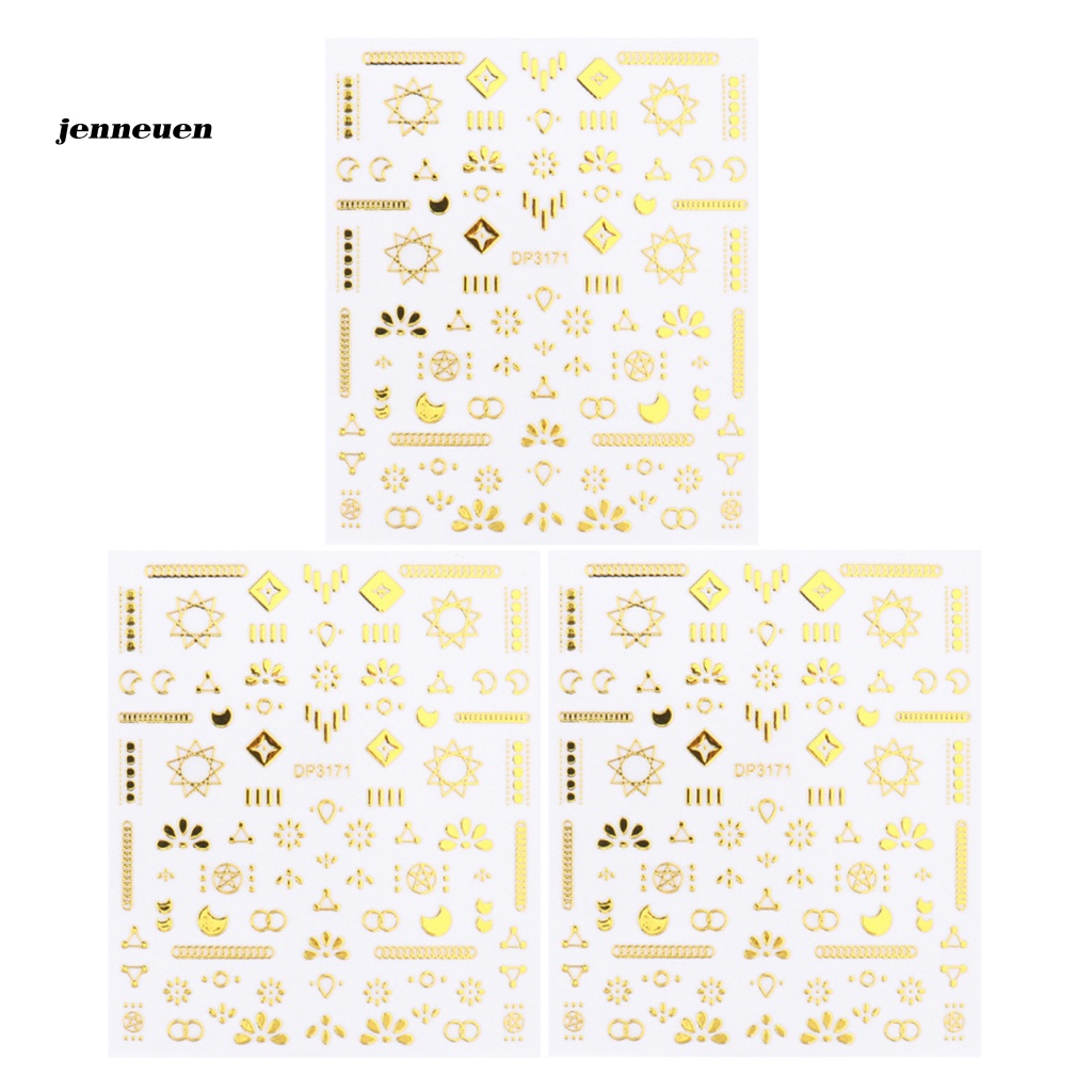 Set 3 Miếng Dán Trang Trí Móng Tay Nhiều Màu Sắc