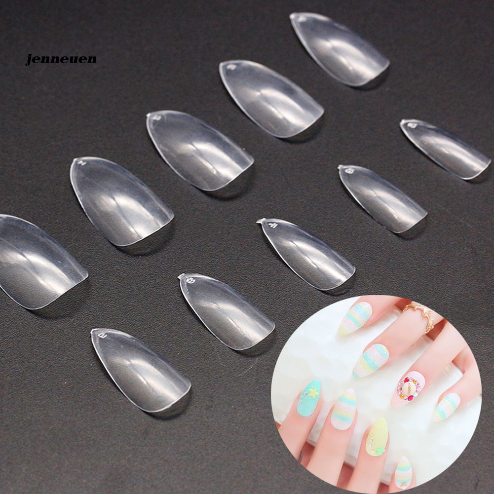 Bộ 500 Móng Tay Giả Đầu Nhọn Acrylic Toàn Diện DIY